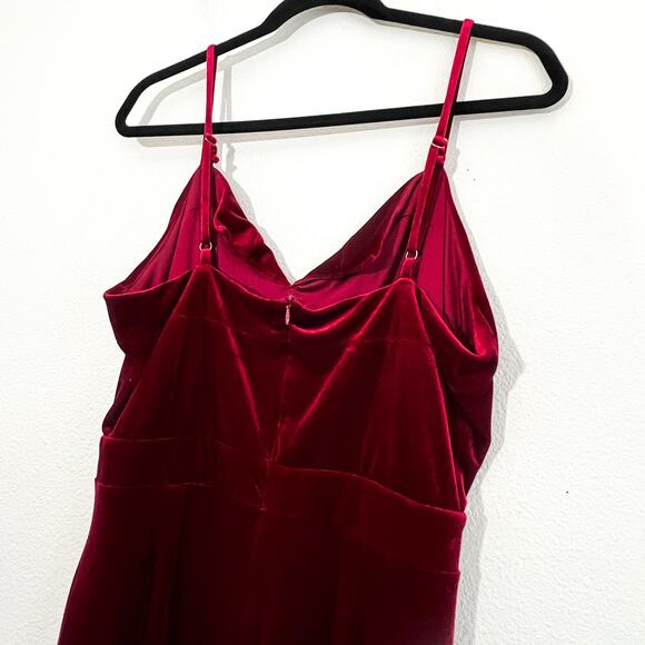 Unbranded Velvet Jumpsuit Womens XL Red Vamp Whimsigoth Party Wide Leg Elegant - Picture 5 of 7